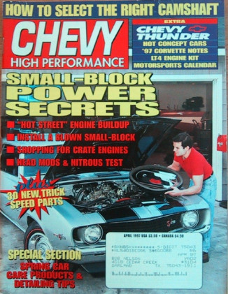CHEVY HIGH PERFORMANCE 1997 APR - RARE '72, NASTY '62